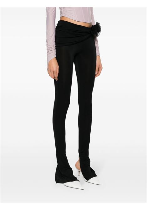 Leggings con applicazione a fiori in nero - donna MAGDA BUTRYM | 210424BLK